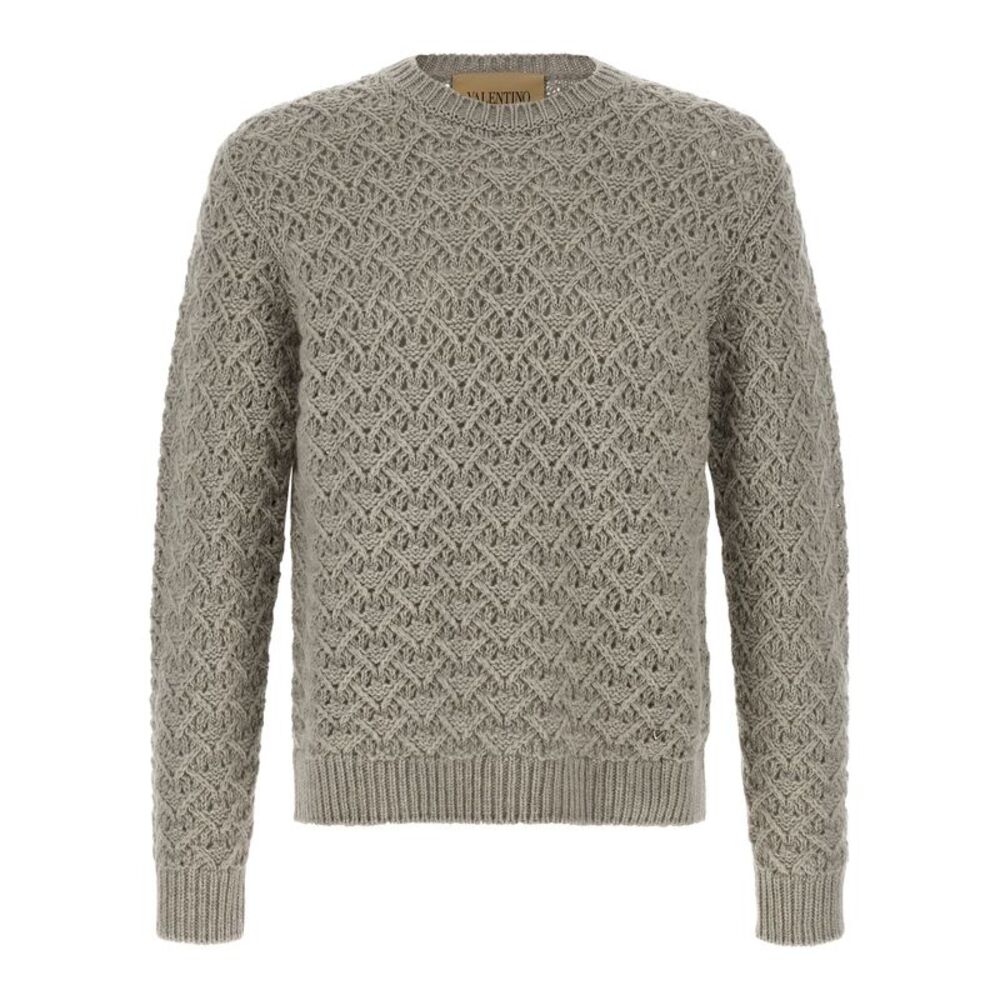 Valentino Garavani Gray Virgin Wool Men's Cardigan